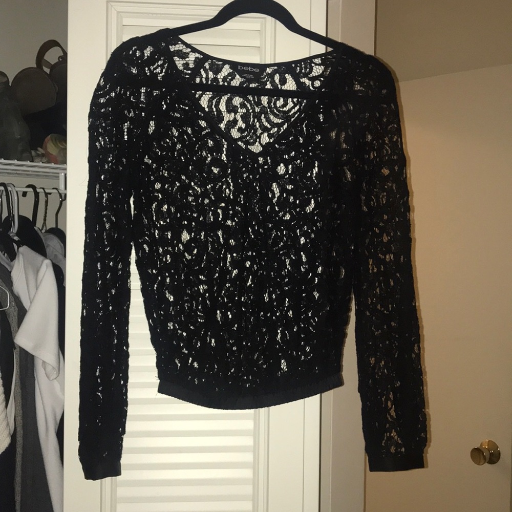 Black Bebe see-through top